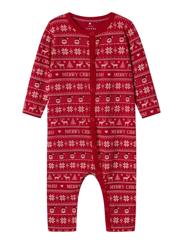 NAME IT BABY - NBN VISMAS LS NIGHTSUIT - Jester Red Merry Christmas