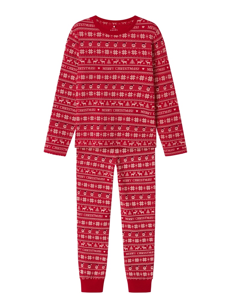 NAME IT KIDS - NKN VISMAS LS NIGHTSET - Jester Red Merry Christmas