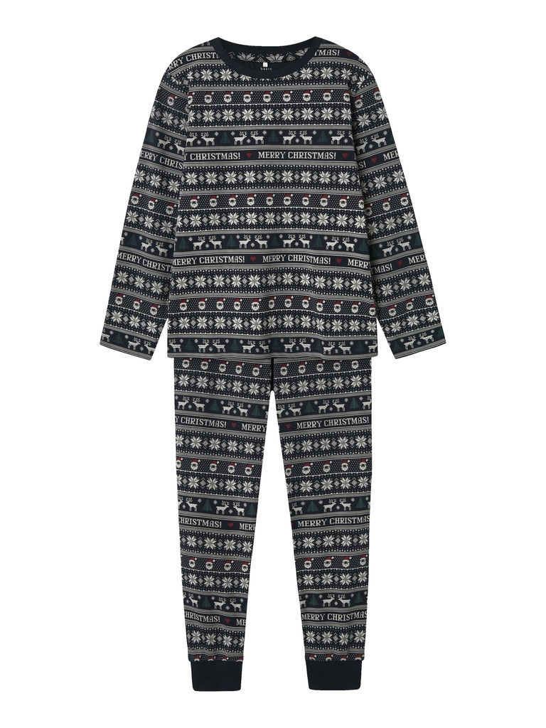 NAME IT KIDS - NKN VISMAS LS NIGHTSET - Dark Sapphire Merry Christmas