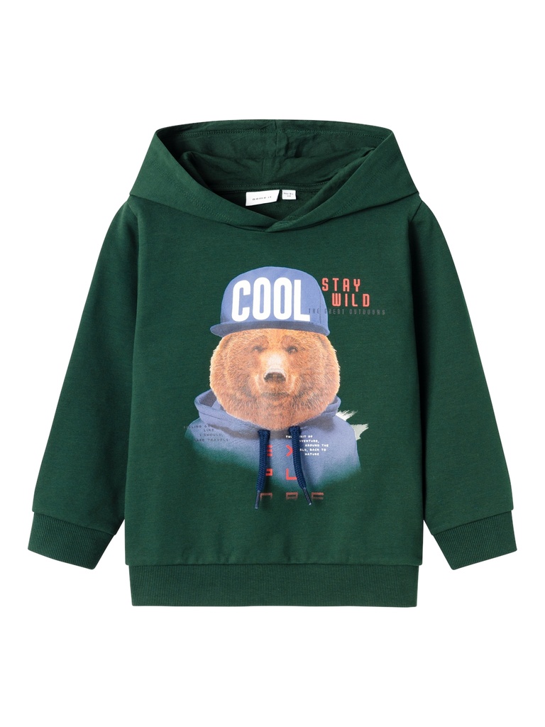 NAME IT MINI - NMM LABEAR SWEAT WH UNB - Pine Grove