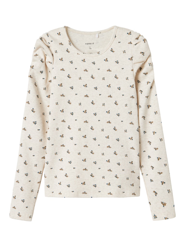 NAME IT MINI - NMF OLINNE LS SLIM TOP - Peyote Melange