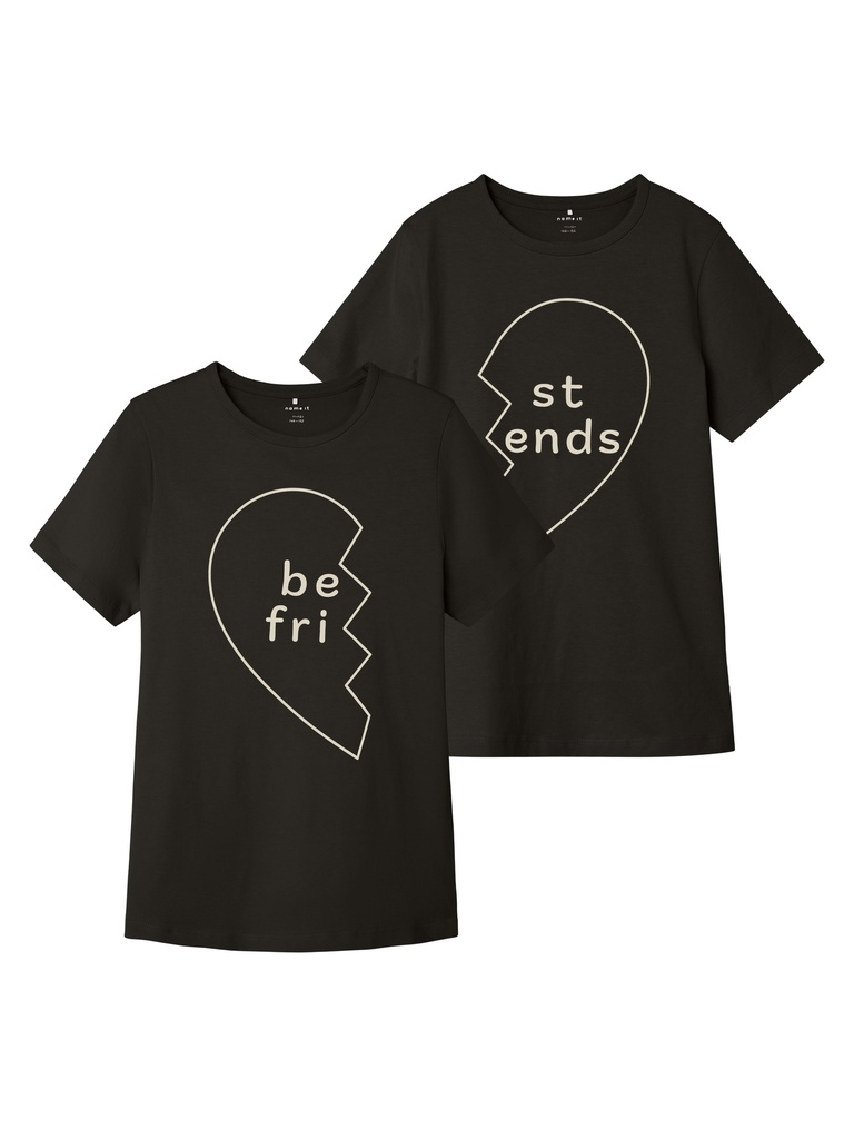 NAME IT KIDS - NKF OFRIEND SS NREG TOP 2 PACK BF - Black