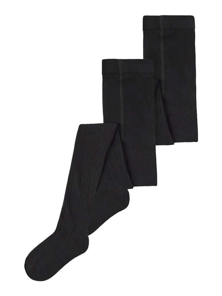 NAME IT KIDS - NKN PANTYHOSE RIB 2P NOOS - Black