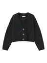 NAME IT KIDS - NKF HOLLY BOXY SHORT KNIT CARD NOOS - Dark Grey Melange