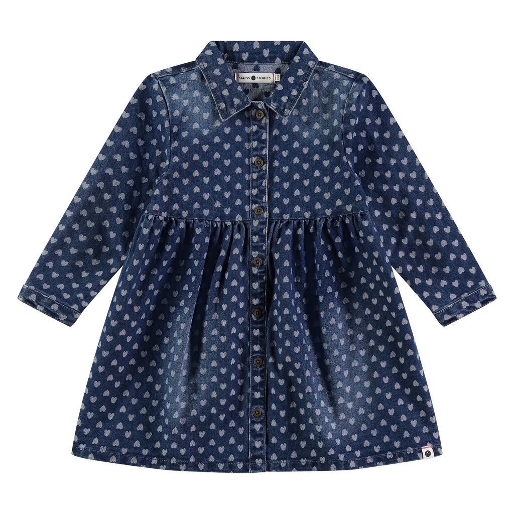 Stains & Stories - girls denim dress - denim blue - SSA24408752