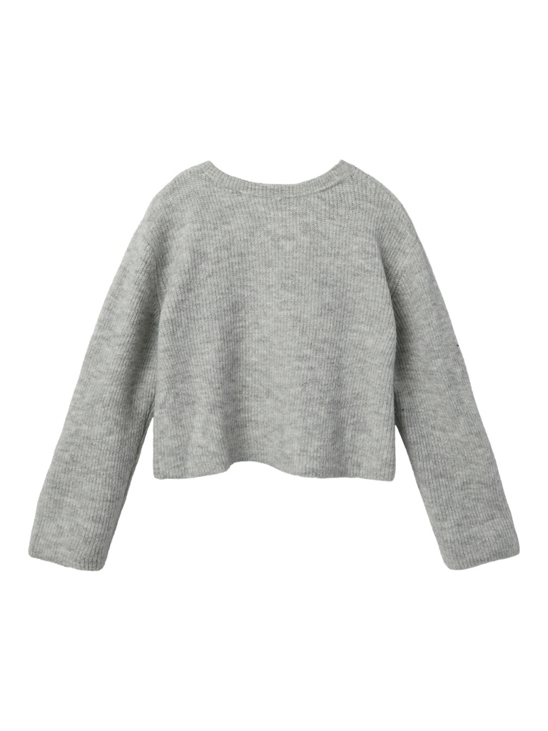 LMTD - NLF BOWBACK LS SHORT KNIT - Light Grey Melange