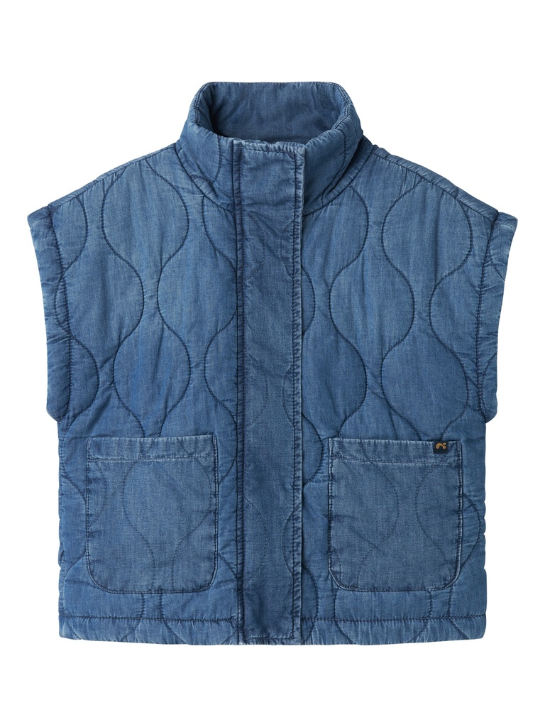 NAME IT KIDS - NKF SIENNA PADDED DNM VEST 3116-PA T - Medium Blue Denim