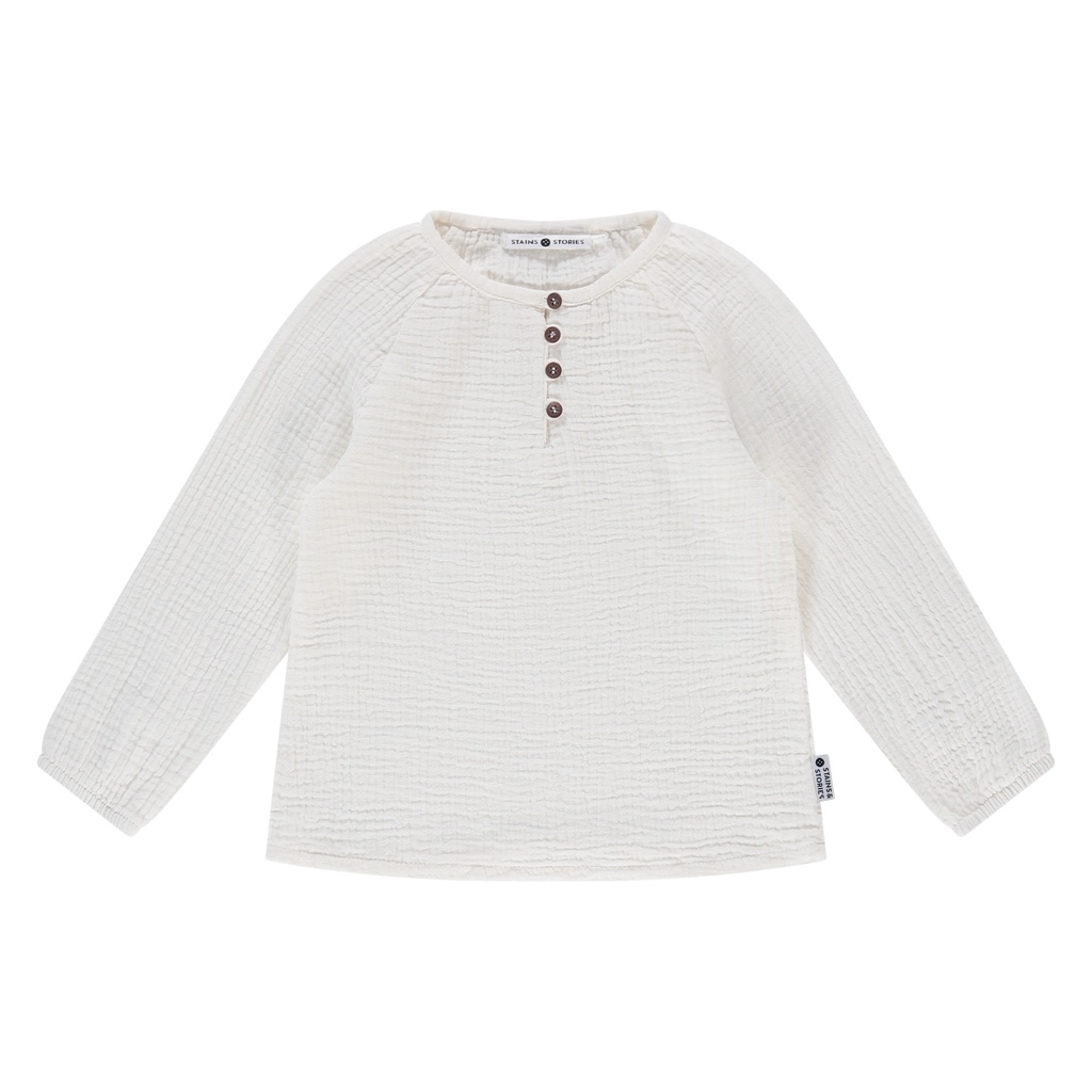 Stains & Stories - girls blouse long sleeve - ivory - SSA25108500-SSA-00049