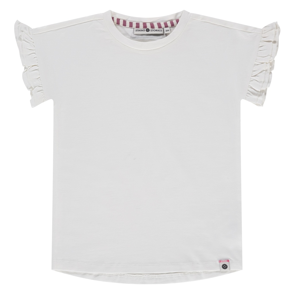 Stains & Stories - girls t-shirt short sleeve - ivory - SSA25108612-SSA-00049