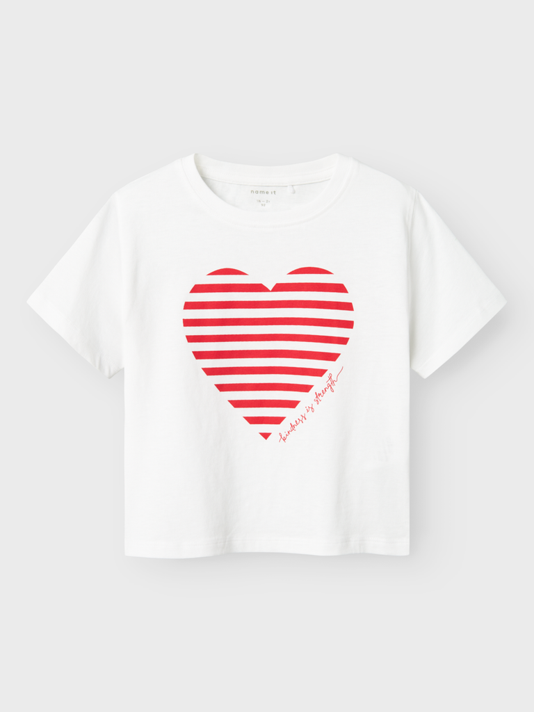 NAME IT MINI - NMF FESKO SS NREG TOP - Bright White Chinese Red