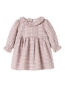 NAME IT BABY - NBF ONINKA LS DRESS - Toadstool CLOUD DANCER