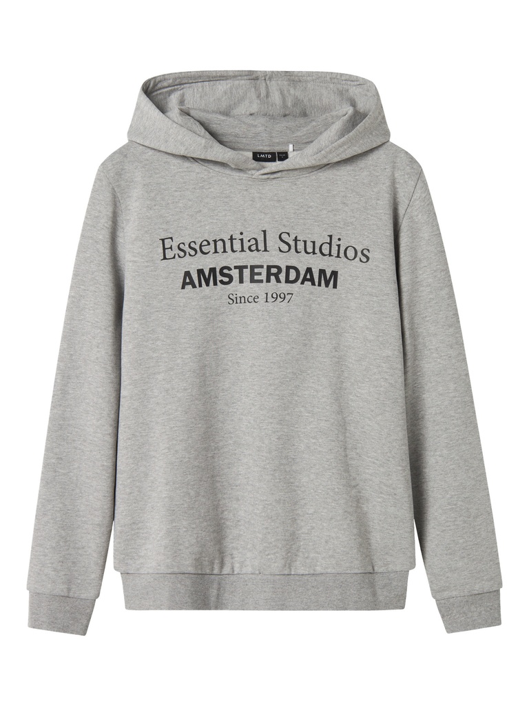 LMTD - NLM NESS LS BRU SWEAT W. HOOD NOOS - Grey Melange