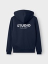 LMTD - NLN STUDIO LS BRU SWEAT W. HOOD - Navy Blazer Bright White
