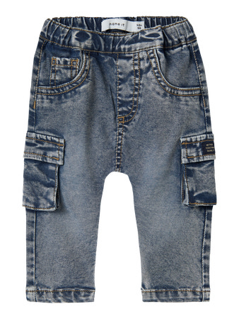 NAME IT BABY - NBM BEN BAGGY CARGO JEANS 2727-YB NOOS - Dark Blue Denim