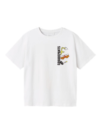 NAME IT KIDS - NKM JARL SPONGE NREG SS TOP BOX CPLG - Bright White