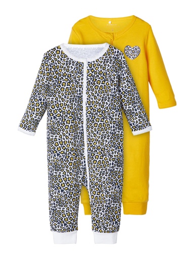 NAME IT BABY - NBF NIGHTSUIT 2P ZIP GOLDEN ROD NOOS - Golden Rod