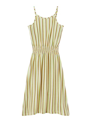 [5715097619404] NAME IT KIDS - NKF JAIDA STRAP LONG DRESS - Bright White STRIPED