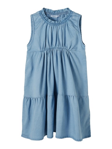 NAME IT MINI - NMF BATAS DNM 1496 S/L DRESS - Light Blue Denim