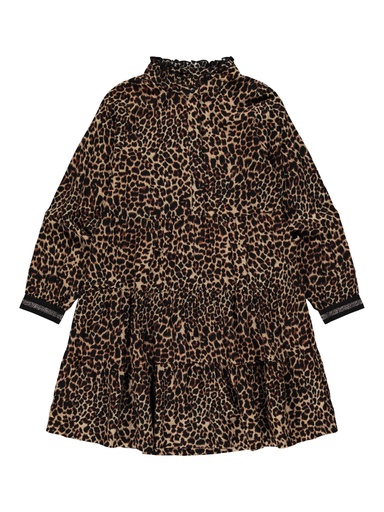NAME IT KIDS - NKF NAGIRA LS DRESS N NOOS - Black LEO AOP