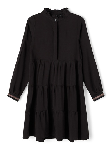 NAME IT KIDS - NKF NAGIRA LS DRESS N NOOS - Black SOLID