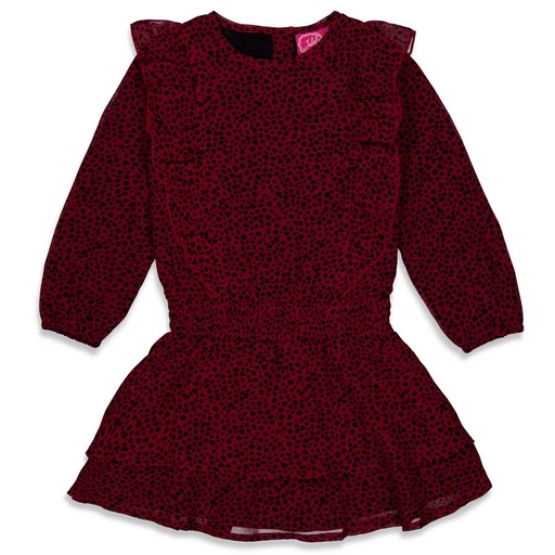 [8718751559488] Jubel - Jurk voile - Blushing Zebra - Bordeaux - 91400304