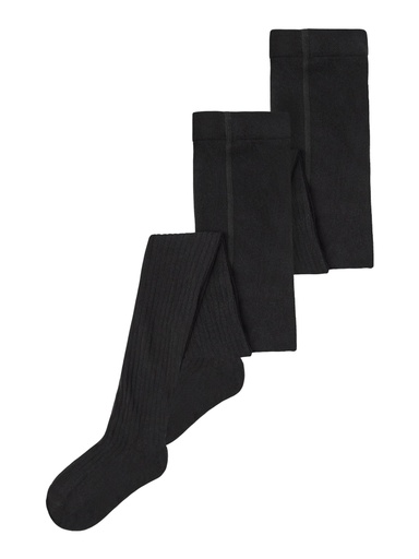 NAME IT KIDS - NKN PANTYHOSE RIB 2P NOOS - Black