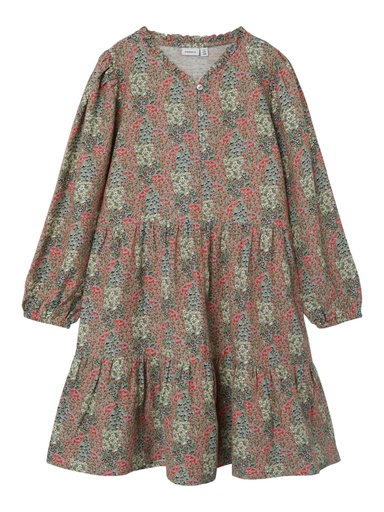 NAME IT KIDS - NKFTAMMI LS DRESS - Dried Sage