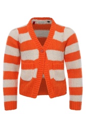 Looxs - Little knitted blockstripe cardigan - TANGERINE - 2301-7304-259