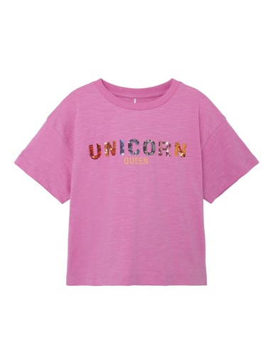 NAME IT KIDS - NKF BRUMLE SS LOOSE SHORT TOP - Cyclamen