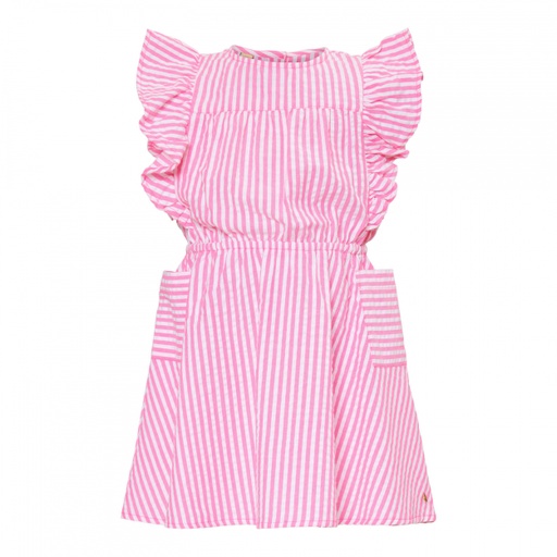 LE BIG - Zwaantje Dress s/slv - Neon Pink - DR00252