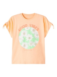 NAME IT KIDS - NKF FATIME SS SHORT LOOSE TOP - Peach Nectar