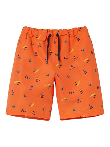 NAME IT KIDS - NKM ZIMMI LONG SWIM SHORTS TB - Vibrant Orange