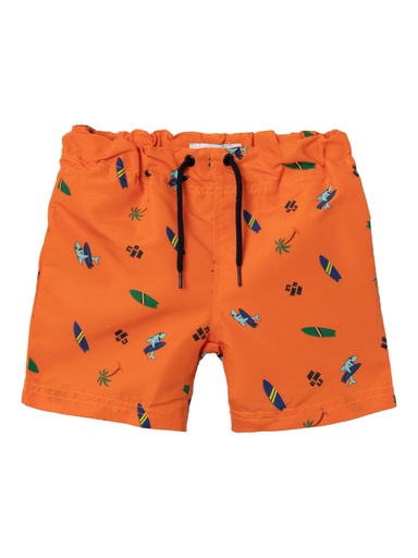 NAME IT MINI - NMM ZIMMI LONG SWIM SHORTS TB - Vibrant Orange