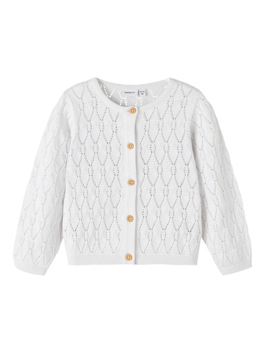 NAME IT MINI - NMF FALILLE LS KNIT CARD - Bright White