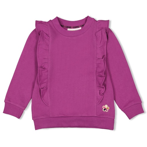 Jubel - Sweater ruches - Flowers For Life - Paars - 91600362