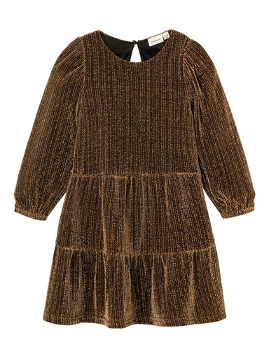 NAME IT MINI - NMF RISILK LS DRESS R - Gold Colour
