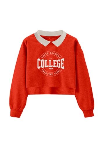 NAME IT KIDS - NKF NASMI LS SHORT LOOSE SWEAT BRU - Cherry Tomato