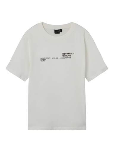 LMTD - NLM KEITH SS L TOP - White Alyssum BLACK FRONTPRINT
