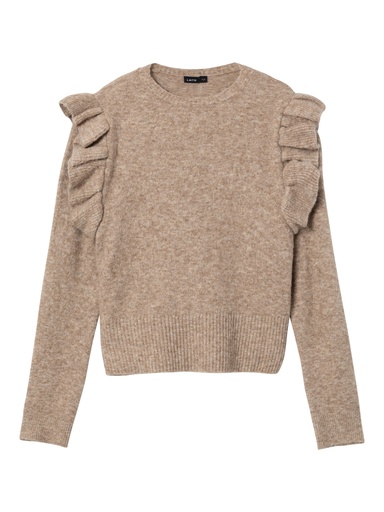 LMTD - NLF TASMINA LS SHORT KNIT - Mocha Meringue