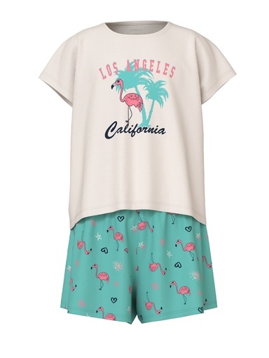 NAME IT KIDS - NKF NIGHTSET CAP POOL BLUE FLAMINGO NOOS - Pool Blue