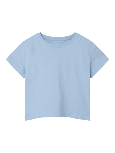 NAME IT KIDS - NKF VITA SS SHORT BOXY TOP - Chambray Blue