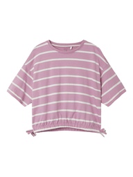 NAME IT KIDS - NKF FUNION SS CROPPED BOXY TOP - Cashmere Rose JET STREAM