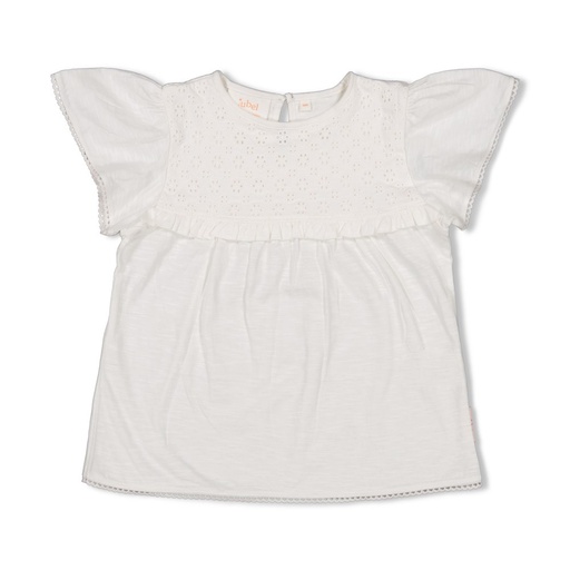 Jubel - T-shirt broderie - Berry Nice - Wit - 91700389
