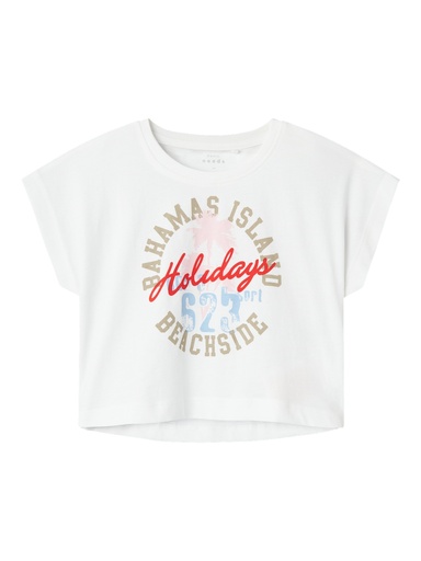 NAME IT KIDS - NKF VILMA CAPSL CROP TOP F1 NOOS - Bright White BAHAMAS
