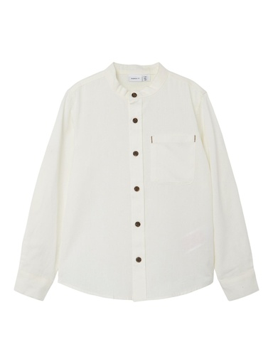 NAME IT KIDS - NKM FISH LS SHIRT FF NOOS - White Alyssum SOLID