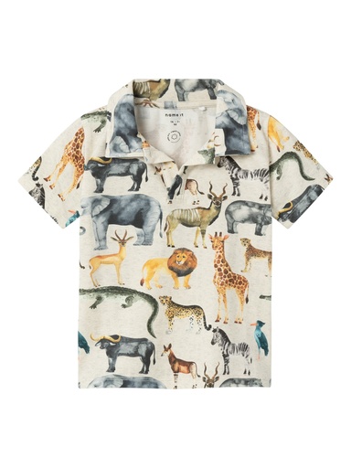 NAME IT MINI - NMM JALE SS POLO - Peyote Melange