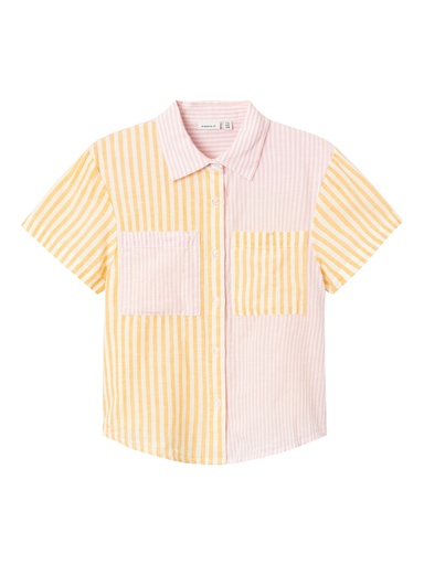 NAME IT KIDS - NKF HISTRIPE SS SHIRT - Chamois