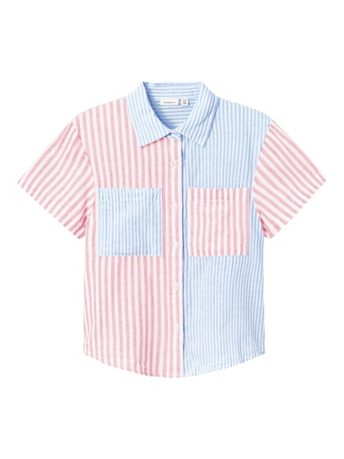 NAME IT KIDS - NKF HISTRIPE SS SHIRT - Parfait Pink