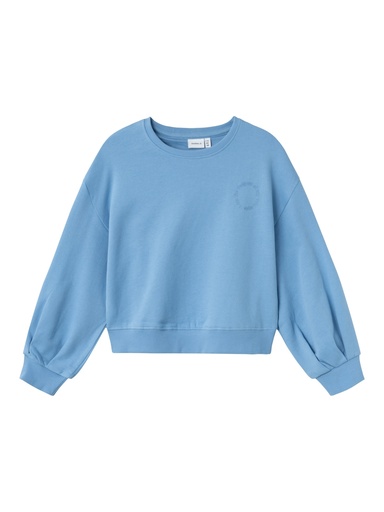 NAME IT KIDS - NKF KULUNE LS SHORT BOXY SWEAT UNB - Silver Lake Blue