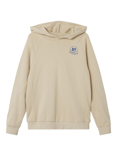 NAME IT KIDS - NKM OBANDO LS LOOSE SWEAT BRU WH PB - Irish Cream
